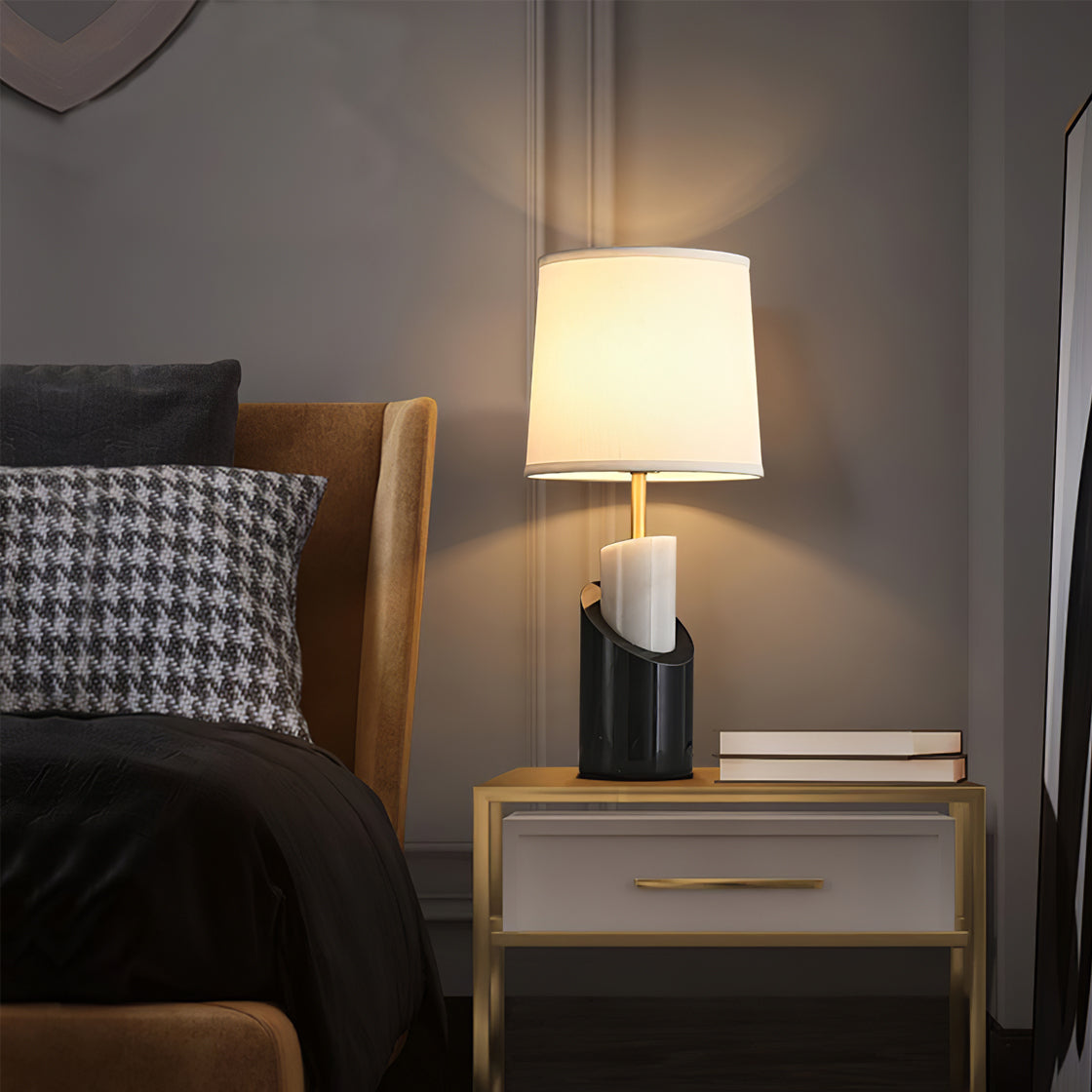 Orlina Marble Table Lamp With Luxe Brass Finish For Home