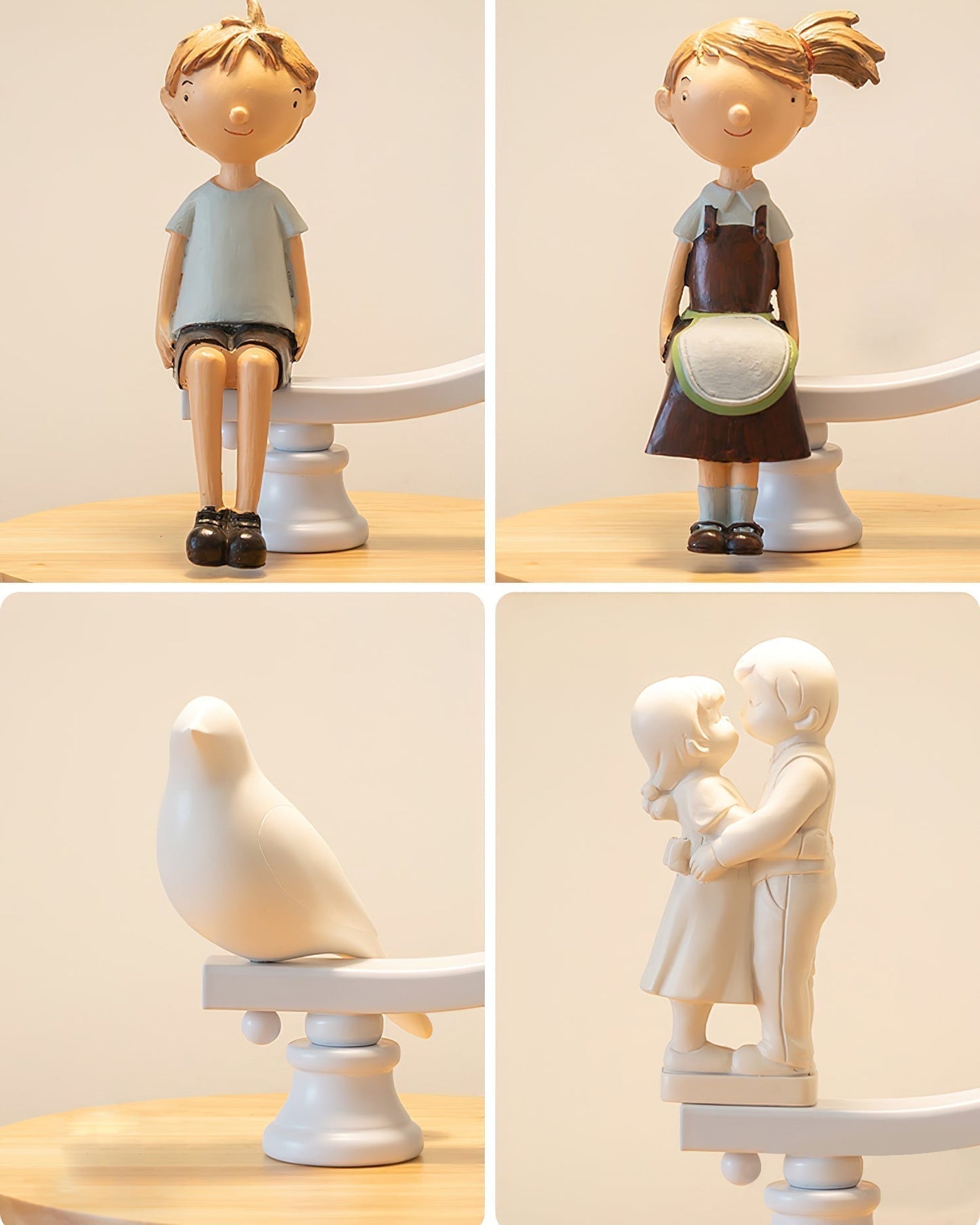 LumiNest Contemporary Desk Lamp With Wooden Base And Bird