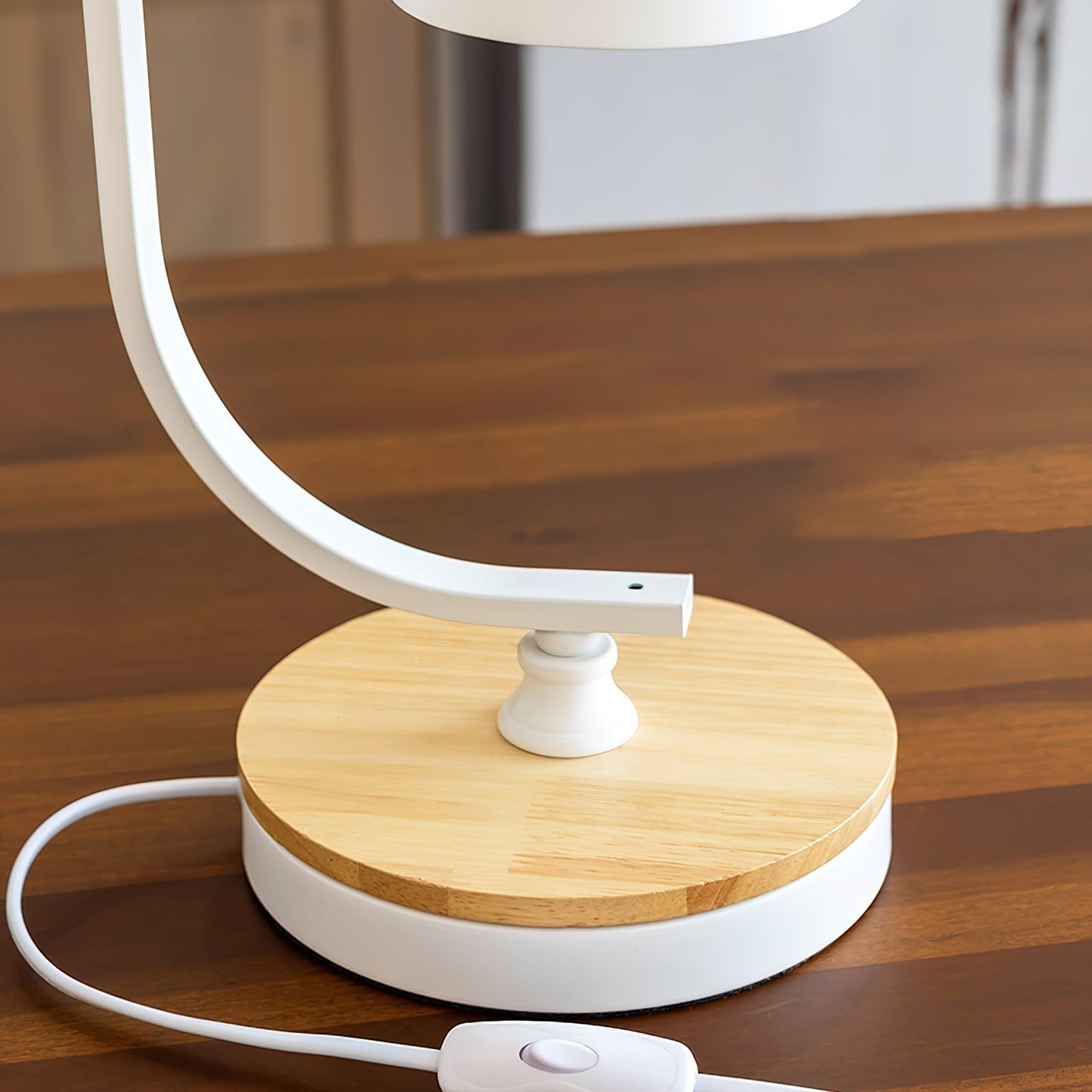 LumiNest Contemporary Desk Lamp With Wooden Base And Bird