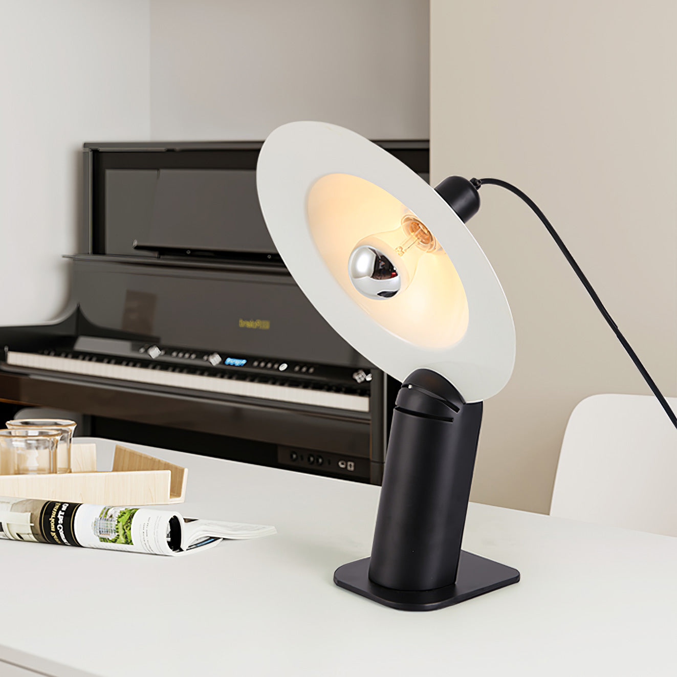 Aurelin | Modern Table Lamp Adjustable Shade, Dual Lighting