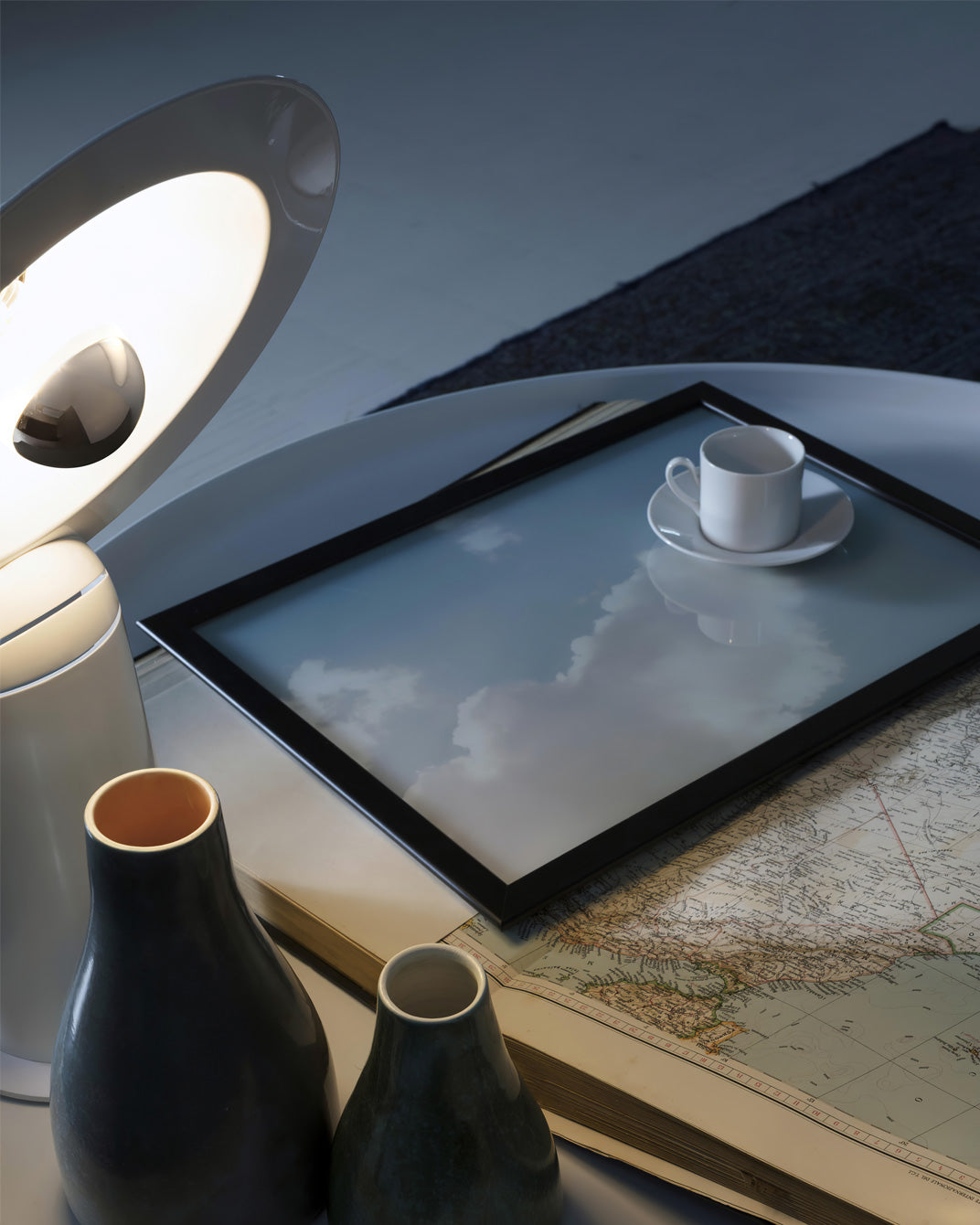 Aurelin | Modern Table Lamp Adjustable Shade, Dual Lighting