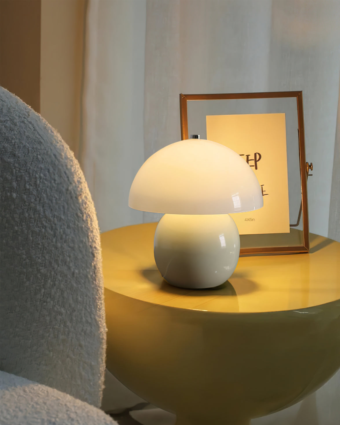 MiraGlow Mushroom Ceramic Table Lamp With Cool White Light
