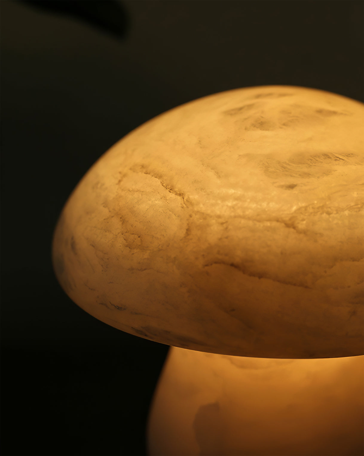 AuroraMoss Mushroom Alabaster Table Lamp With Warm Glow