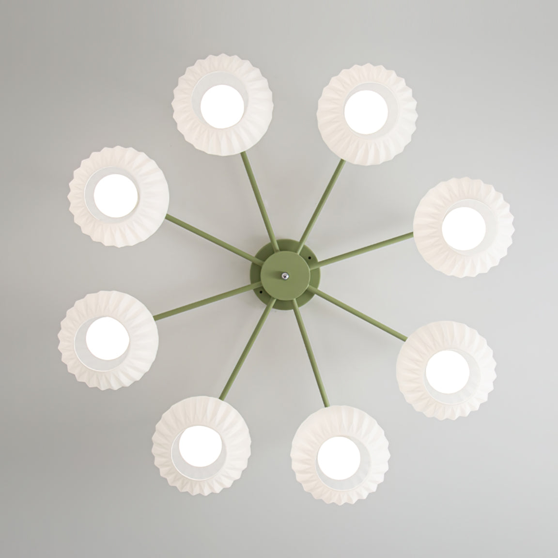 Verelle Ceiling Lamp With Ribbed Glass Shades And Warm Glow