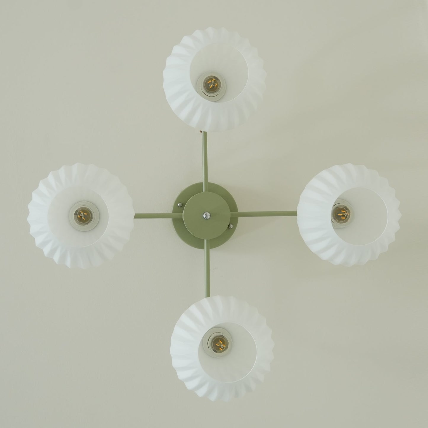 Verelle Ceiling Lamp With Ribbed Glass Shades And Warm Glow