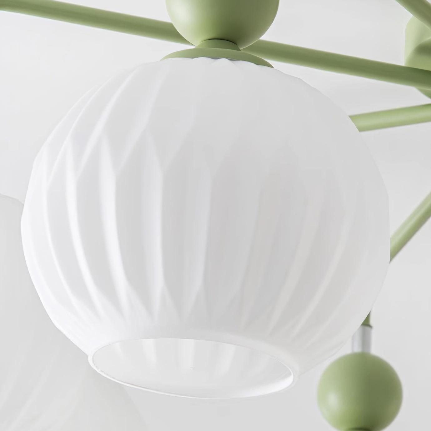 Verelle Ceiling Lamp With Ribbed Glass Shades And Warm Glow