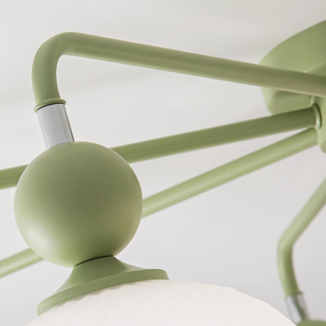 Verelle Ceiling Lamp With Ribbed Glass Shades And Warm Glow