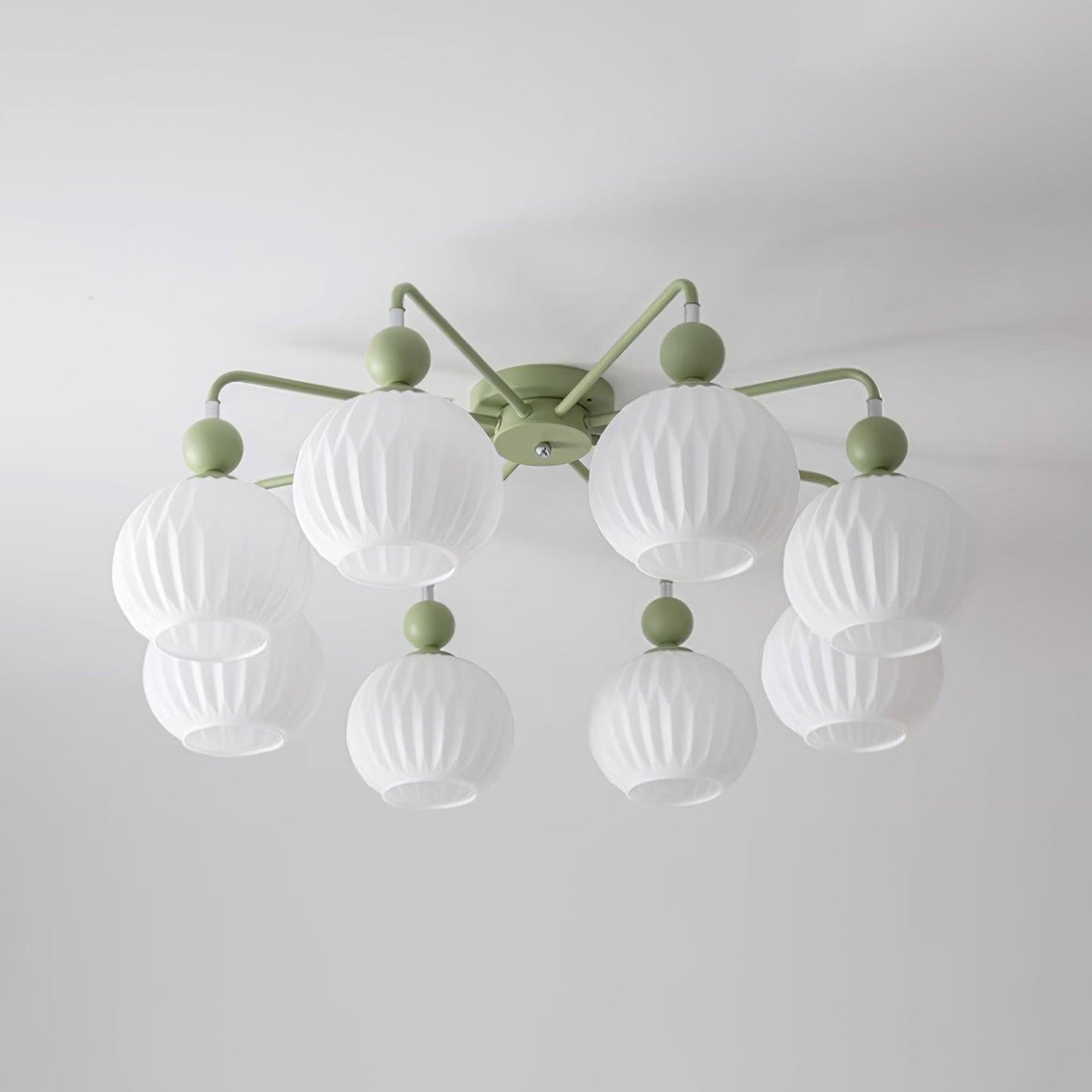 Verelle Ceiling Lamp With Ribbed Glass Shades And Warm Glow