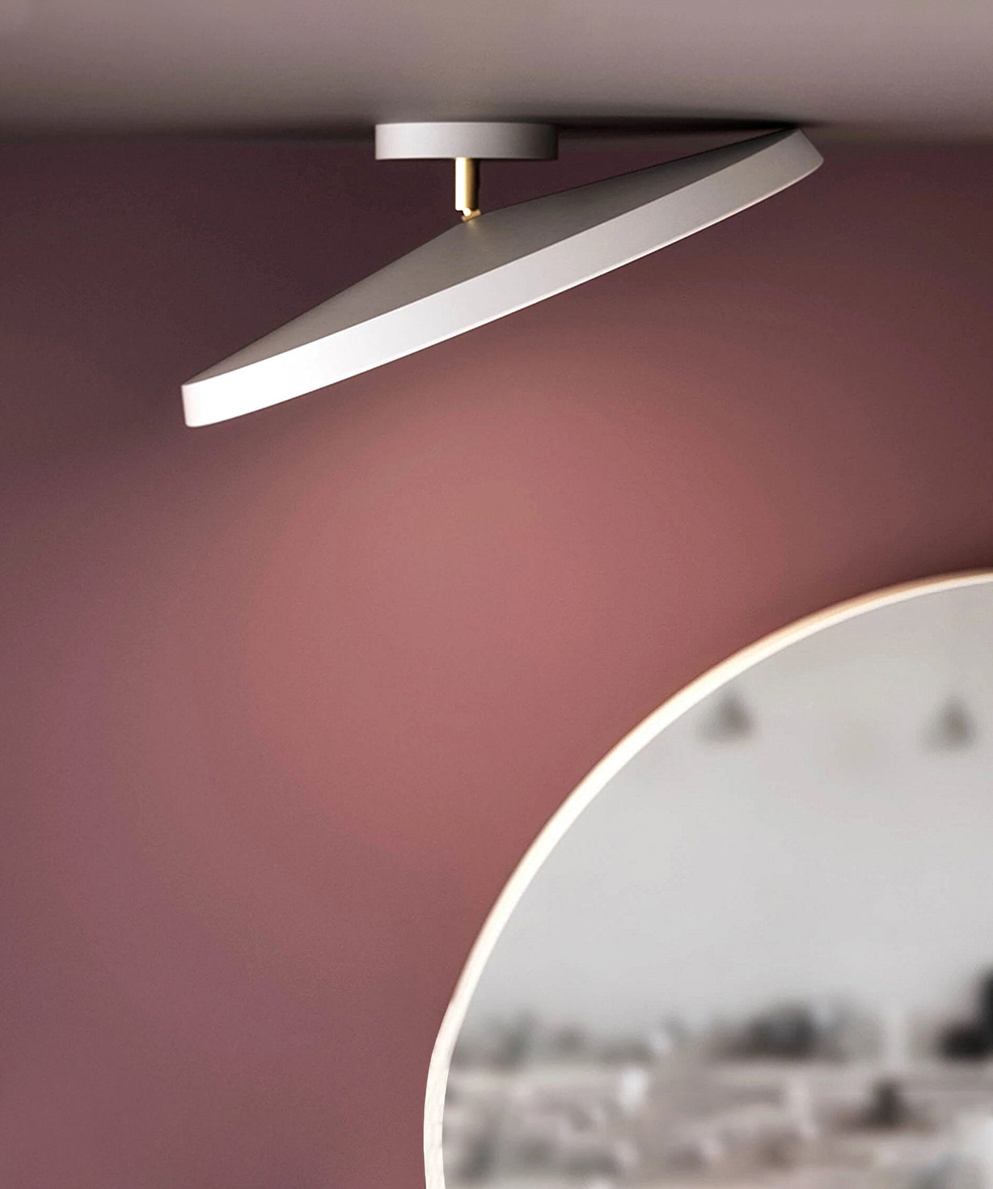 Lumenora | Round LED Ceiling Light In Brass And Navy Finish