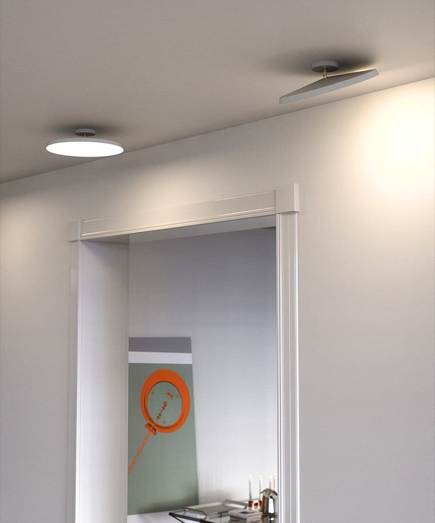 Lumenora | Round LED Ceiling Light In Brass And Navy Finish