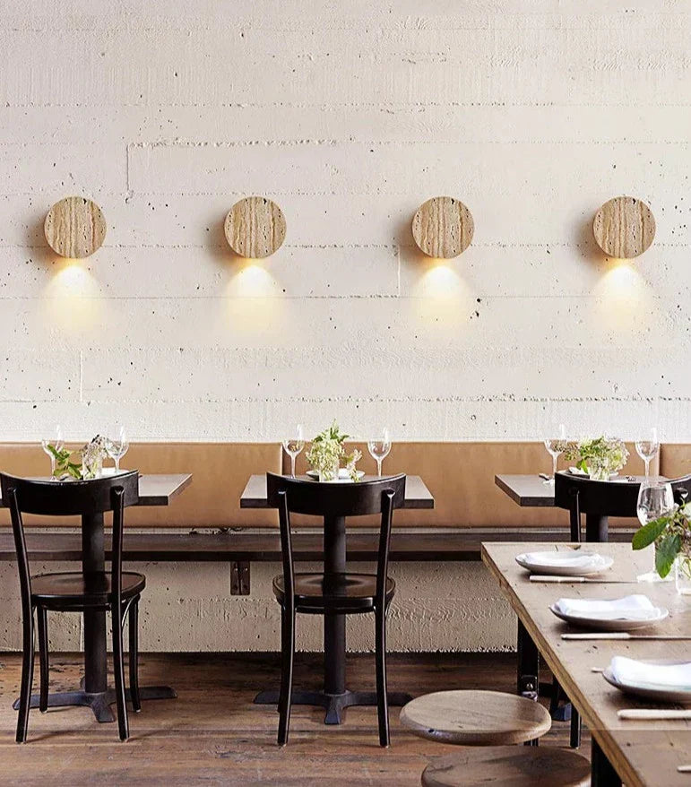 LumenVale Travertine Wall Sconce | Natural Marble Lighting