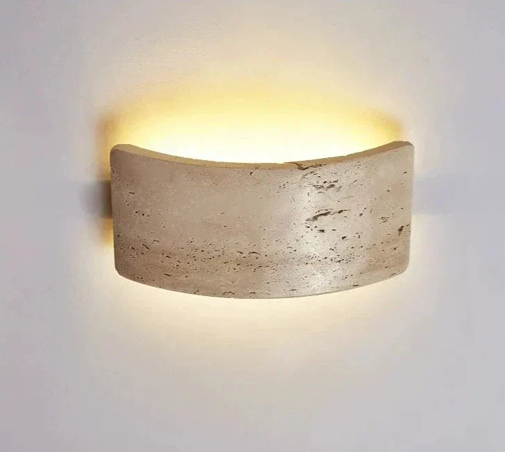 Lumenra | Contemporary Travertine And Glass Wall Light