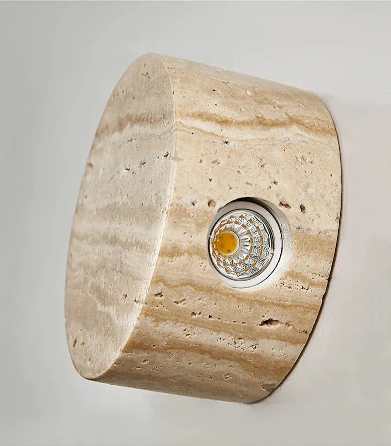 LumenVale Travertine Wall Sconce | Natural Marble Lighting