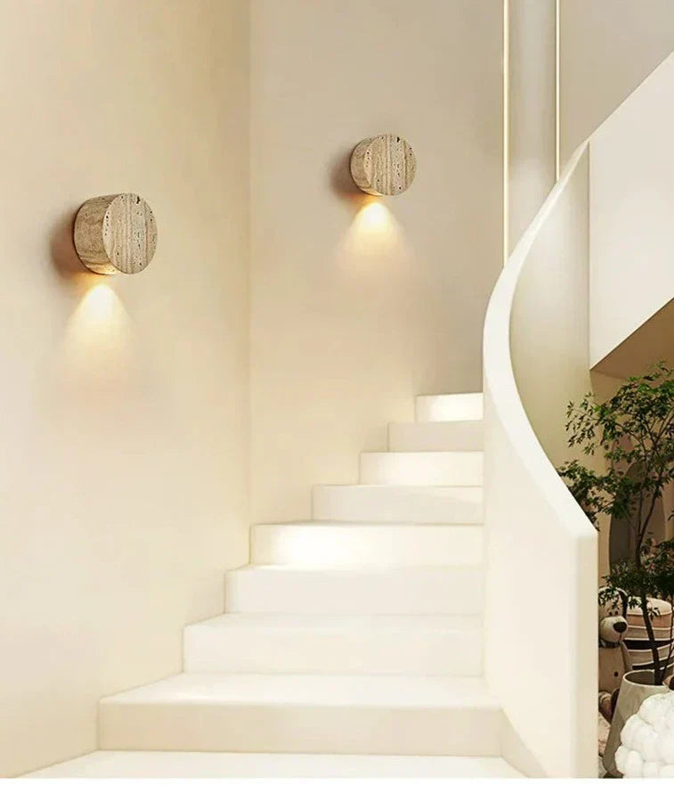 LumenVale Travertine Wall Sconce | Natural Marble Lighting