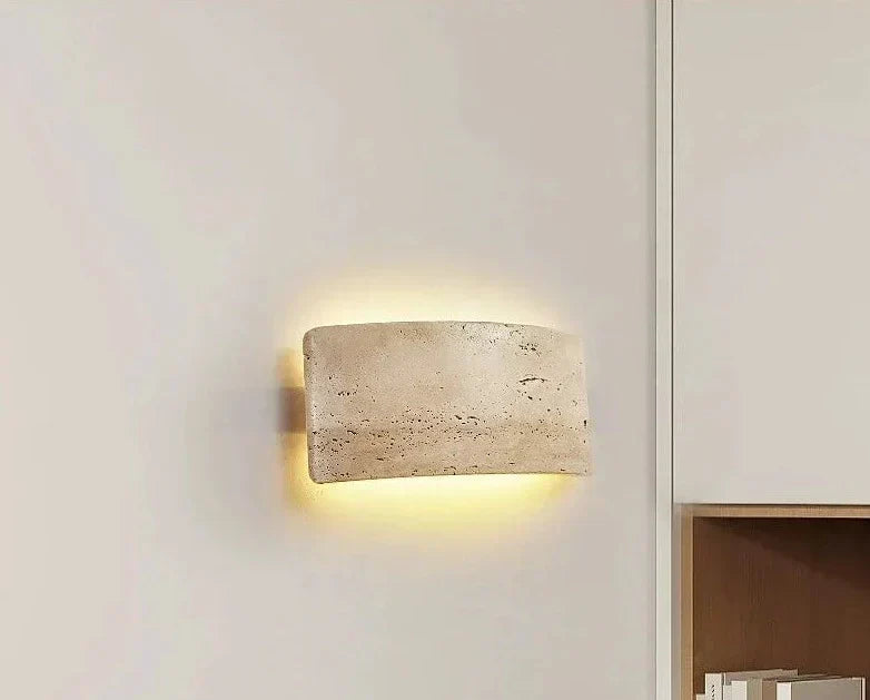 Lumenra | Contemporary Travertine And Glass Wall Light