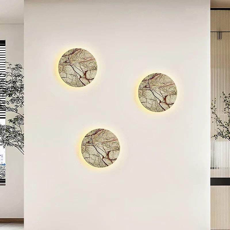 Kiriya Stone & Ceramic Wall Sconce, Japanese Minimal Style