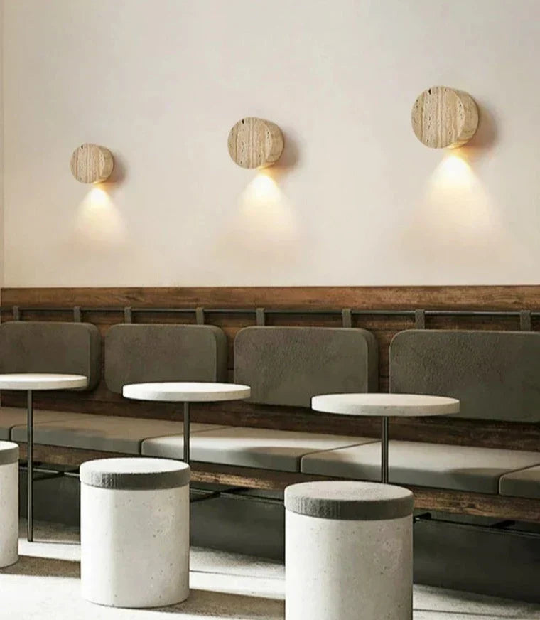 LumenVale Travertine Wall Sconce | Natural Marble Lighting