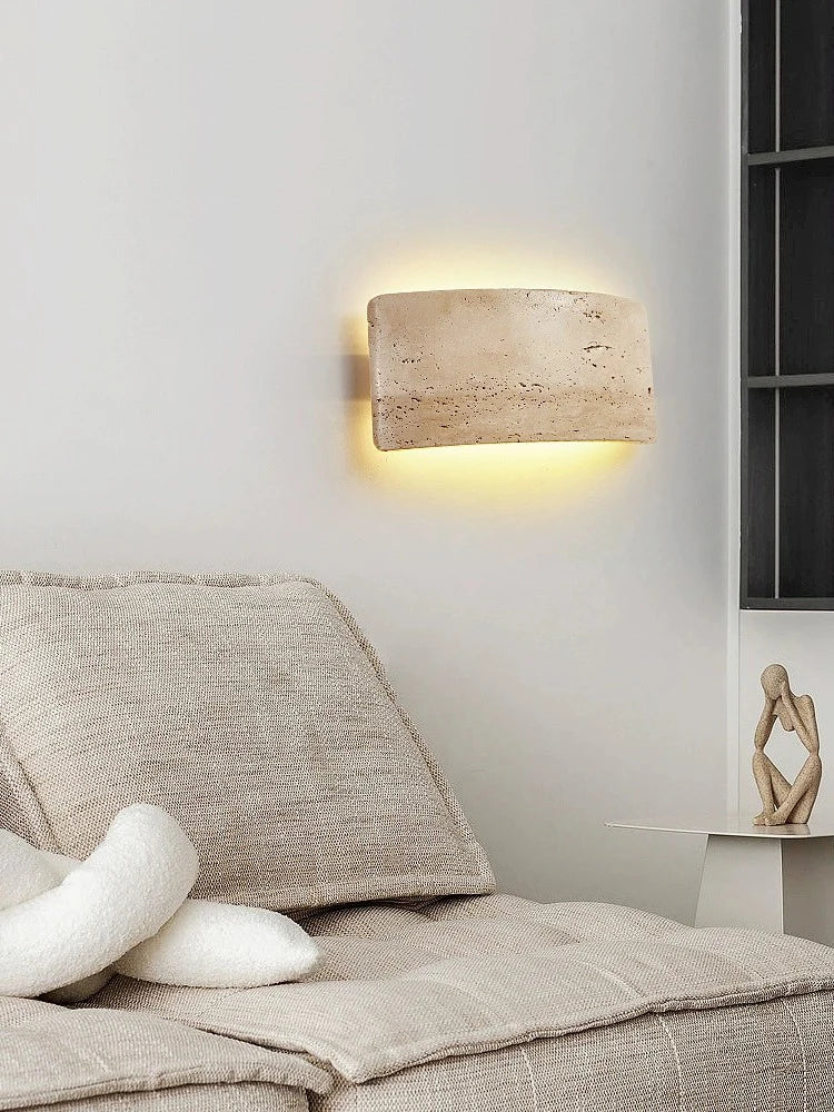 Lumenra | Contemporary Travertine And Glass Wall Light