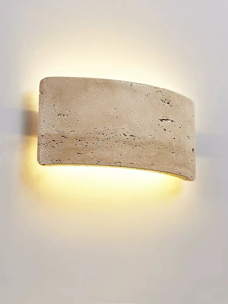 Lumenra | Contemporary Travertine And Glass Wall Light