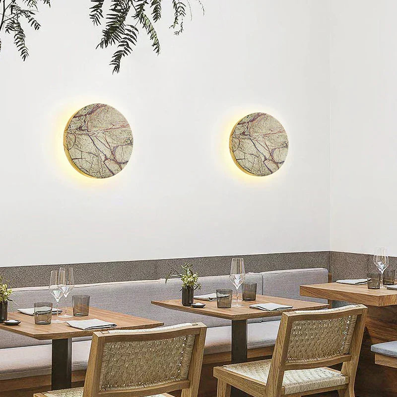 Kiriya Stone & Ceramic Wall Sconce, Japanese Minimal Style