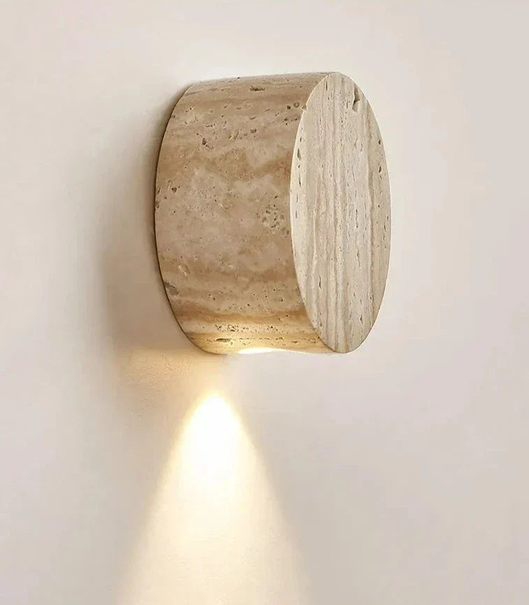 LumenVale Travertine Wall Sconce | Natural Marble Lighting