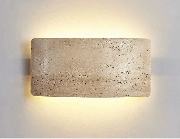 Lumenra | Contemporary Travertine And Glass Wall Light