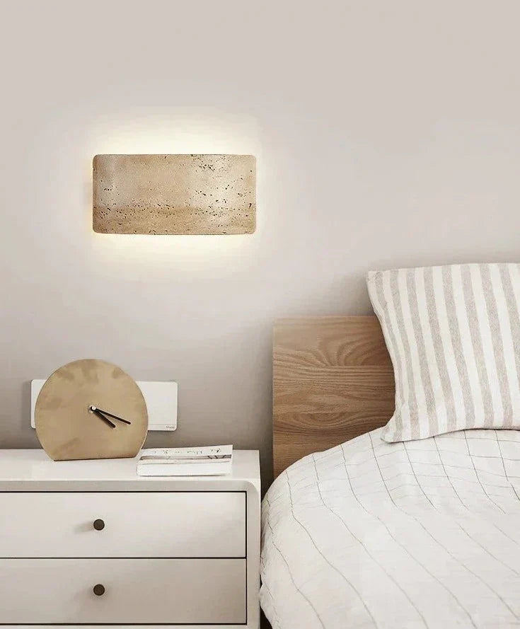 Lumenra | Contemporary Travertine And Glass Wall Light