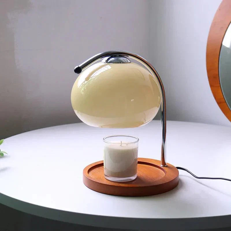 AuroraSphere Glass Mood Desk Lamp and Candle Warmer