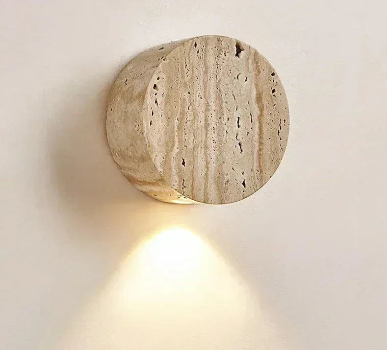 LumenVale Travertine Wall Sconce | Natural Marble Lighting