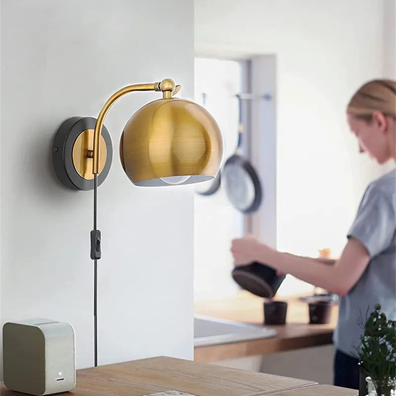 Eldoria | Vintage Plug-In Wall Lamp For Elegant Rooms