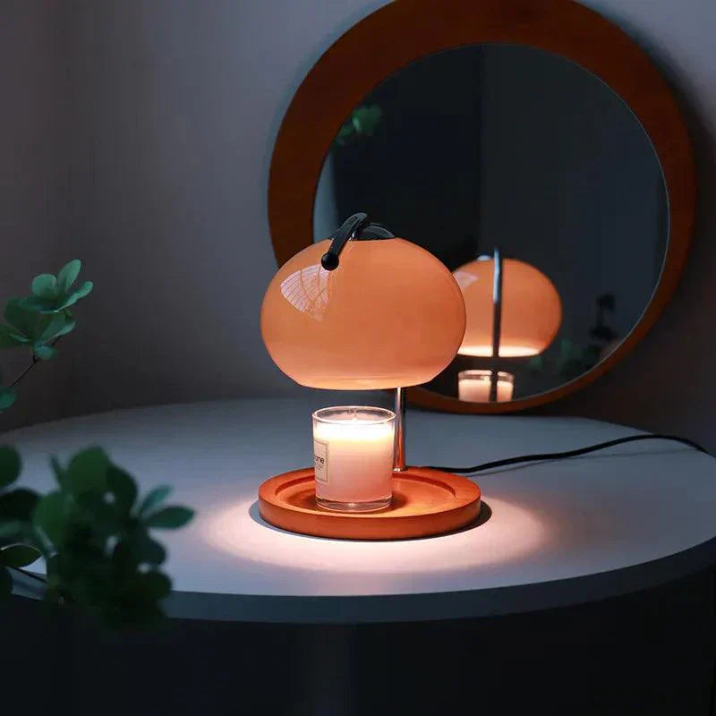 AuroraSphere Glass Mood Desk Lamp and Candle Warmer