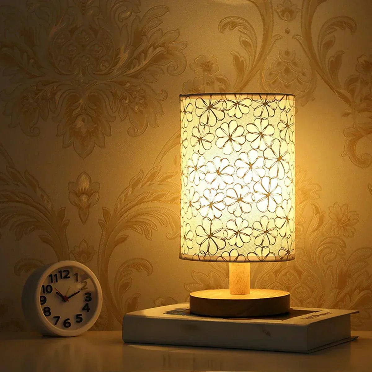 Elowen Solid Wood Linen Table Lamp For Warm Ambiance