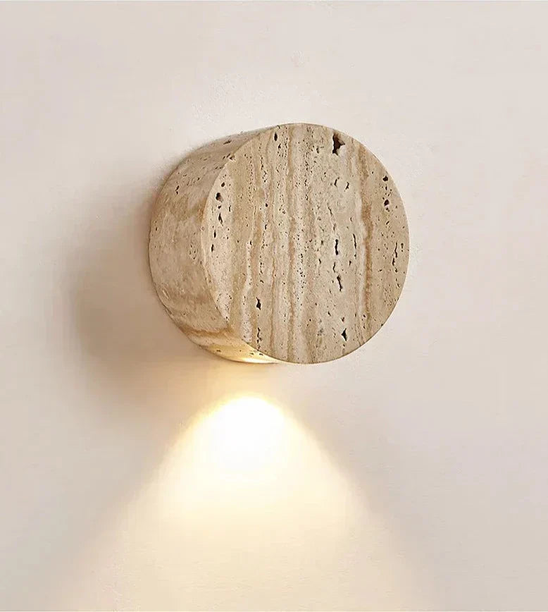 LumenVale Travertine Wall Sconce | Natural Marble Lighting