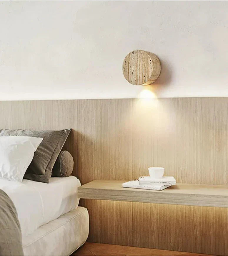 LumenVale Travertine Wall Sconce | Natural Marble Lighting