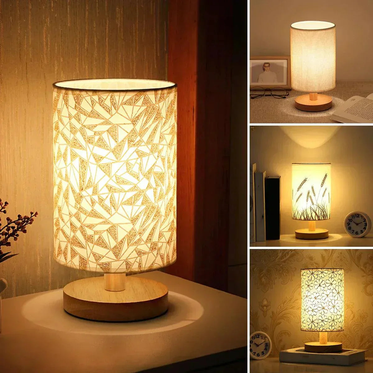 Elowen Solid Wood Linen Table Lamp For Warm Ambiance