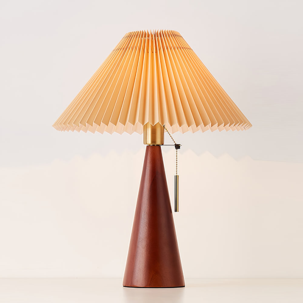 MarlowGlow | Elegant Wood & Metal Table Lamp, Beige Finish