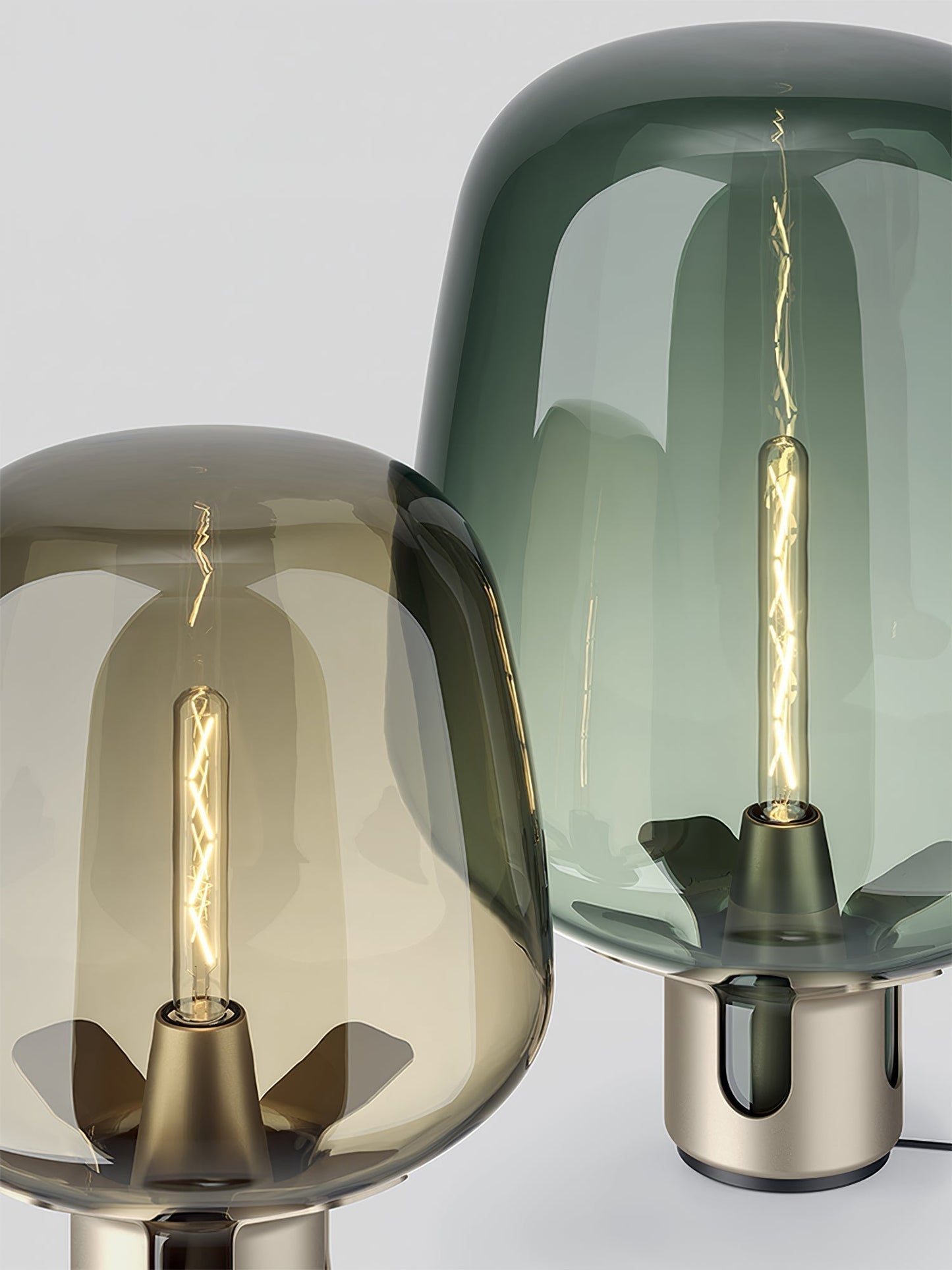 AuroraGlass Elegant Table Lamp With Warm LED Ambient Glow