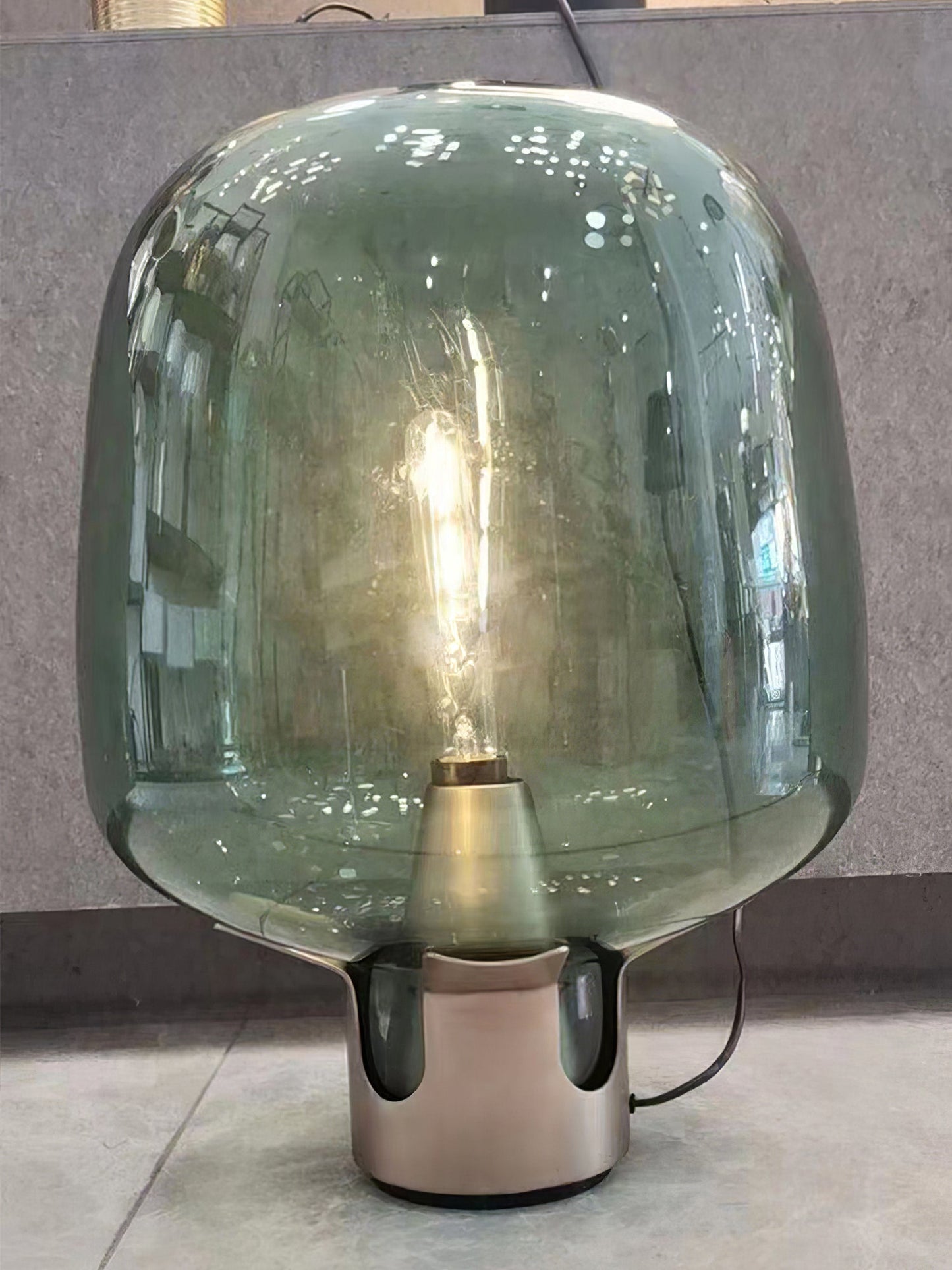 AuroraGlass Elegant Table Lamp With Warm LED Ambient Glow