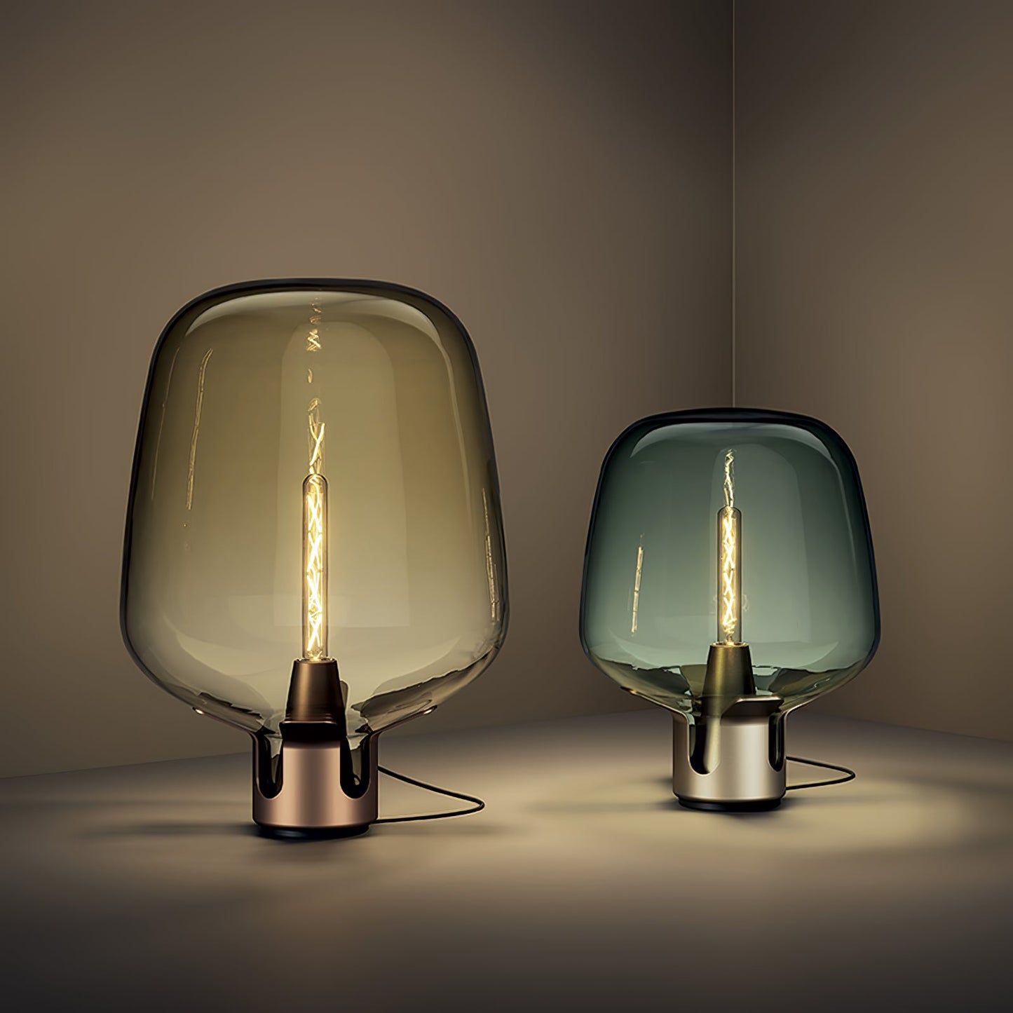 AuroraGlass Elegant Table Lamp With Warm LED Ambient Glow