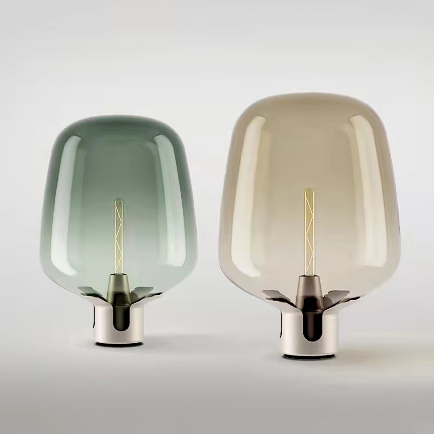 AuroraGlass Elegant Table Lamp With Warm LED Ambient Glow