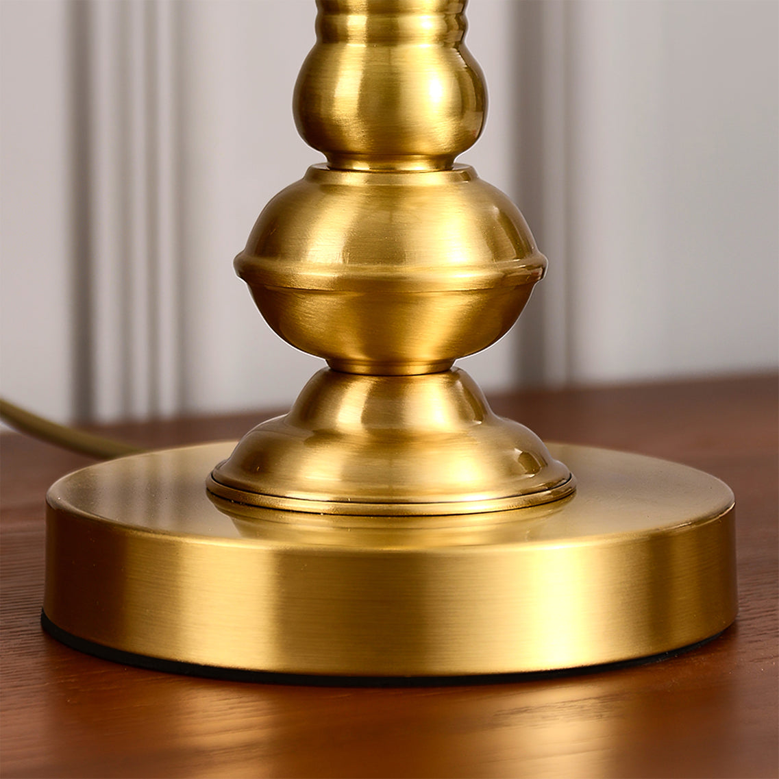 Alvora Classic Brass and Glass Table Lamp, White Finish