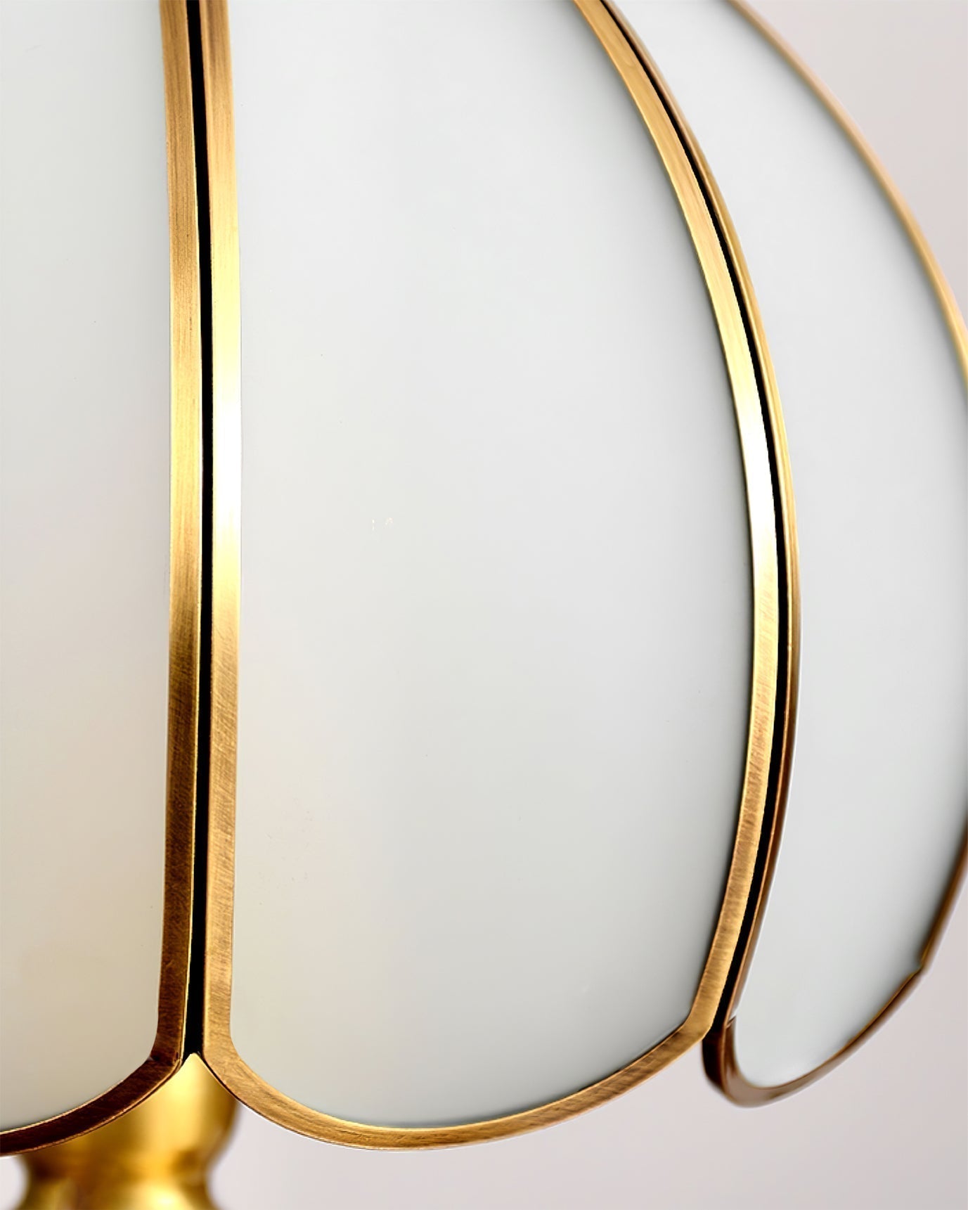 Alvora Classic Brass and Glass Table Lamp, White Finish