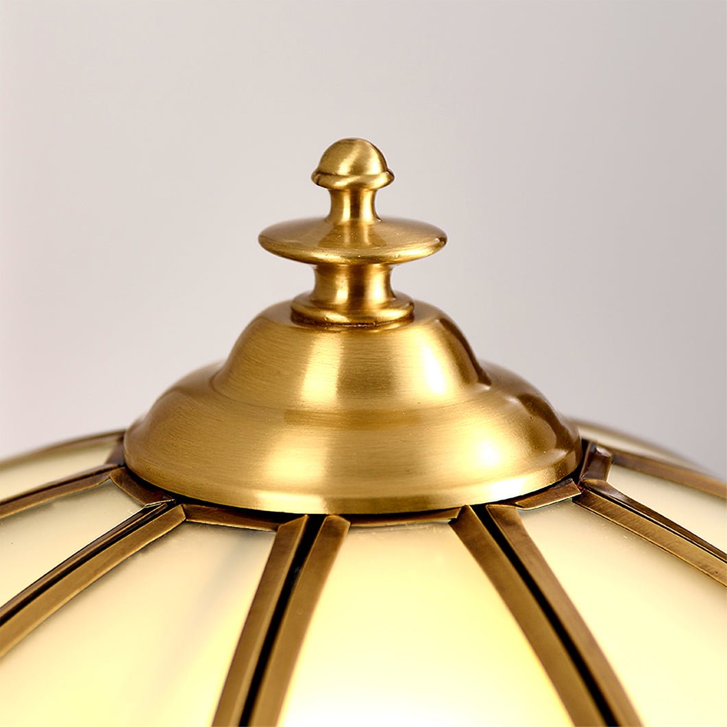 Alvora Classic Brass and Glass Table Lamp, White Finish