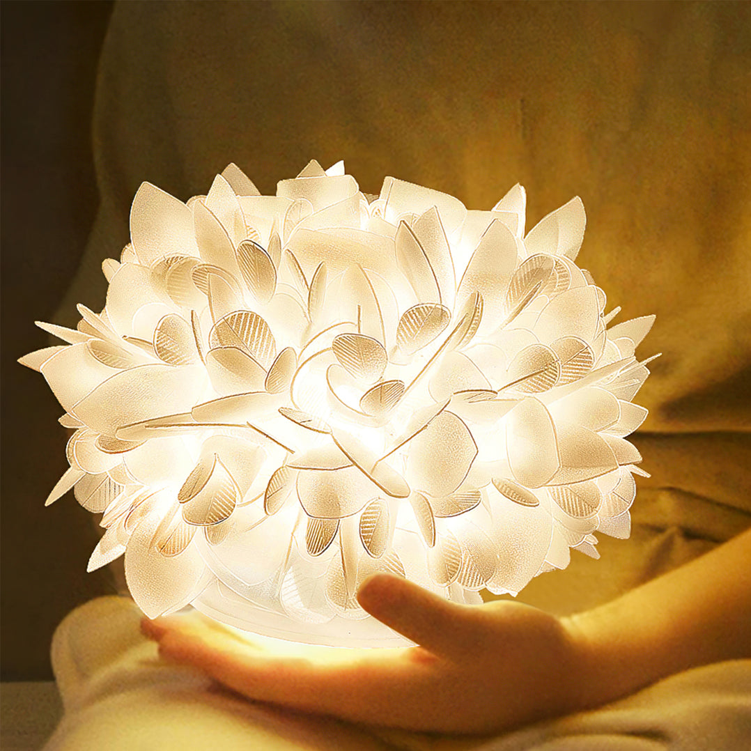 Sylva Petal Table Lamp With Floral Accent And Metal Frame