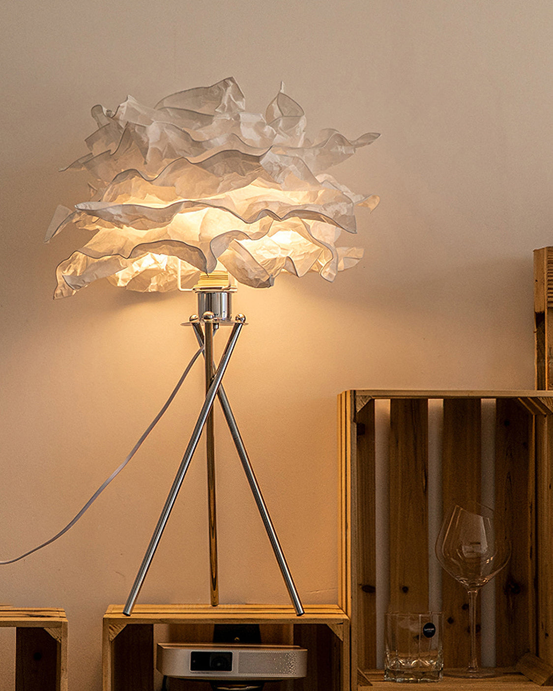 AeriaGlow | Cloud-Inspired Paper Art Table Lamp Soft Glow