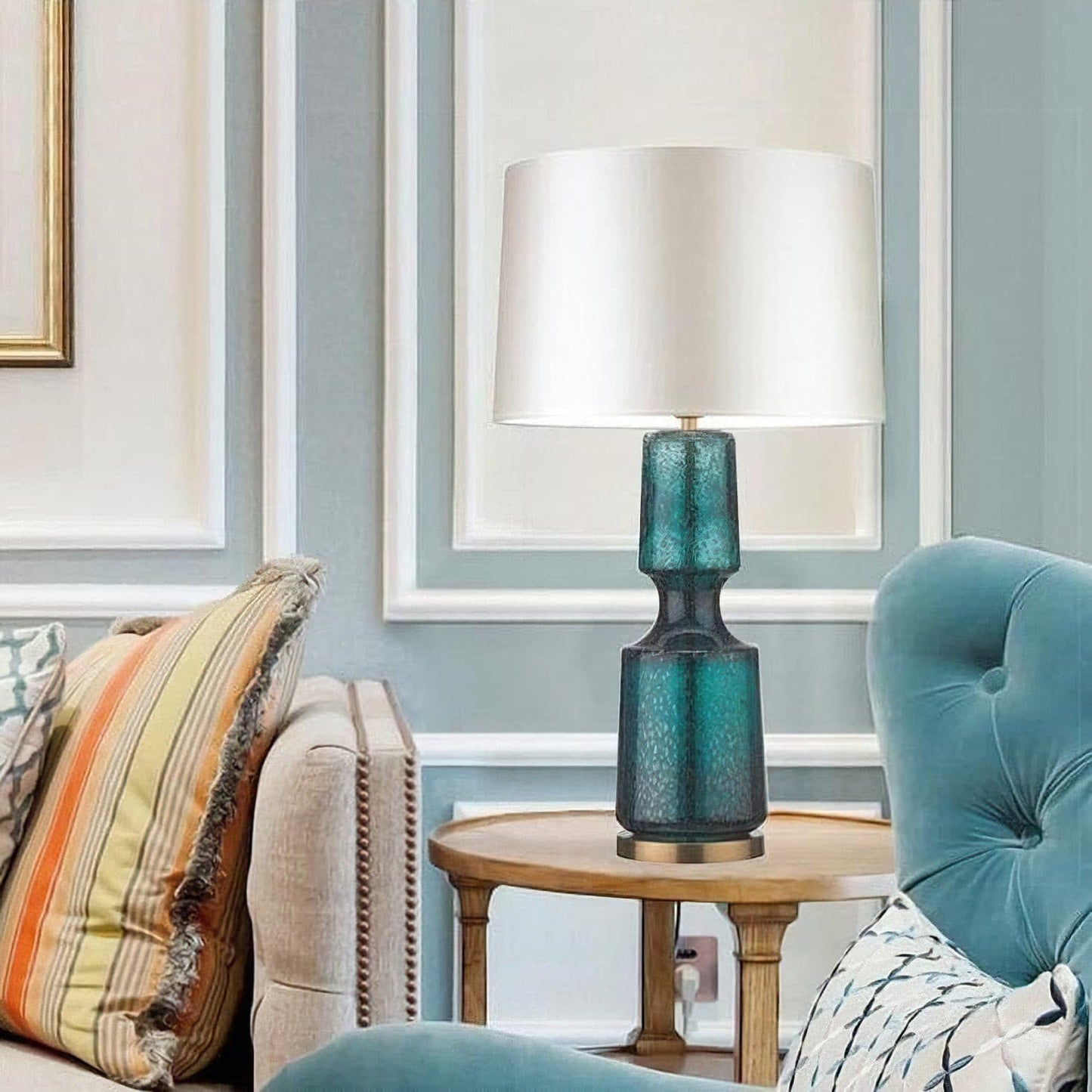 Aurelin Elegant Metal And Glass Table Lamp For Office