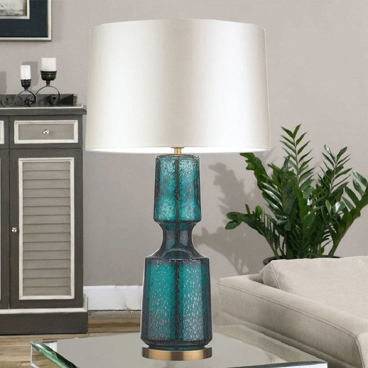 Aurelin Elegant Metal And Glass Table Lamp For Office