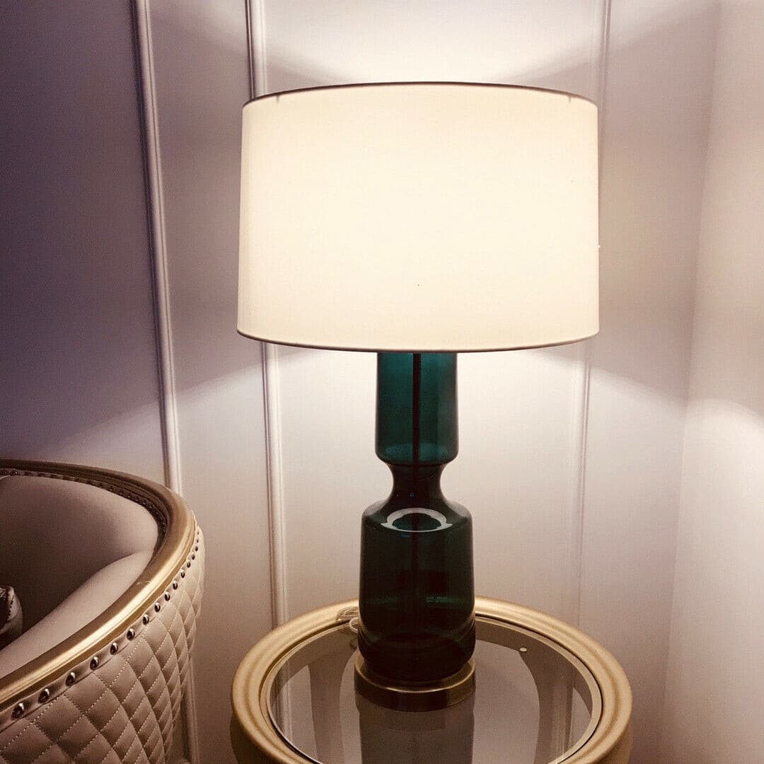 Aurelin Elegant Metal And Glass Table Lamp For Office