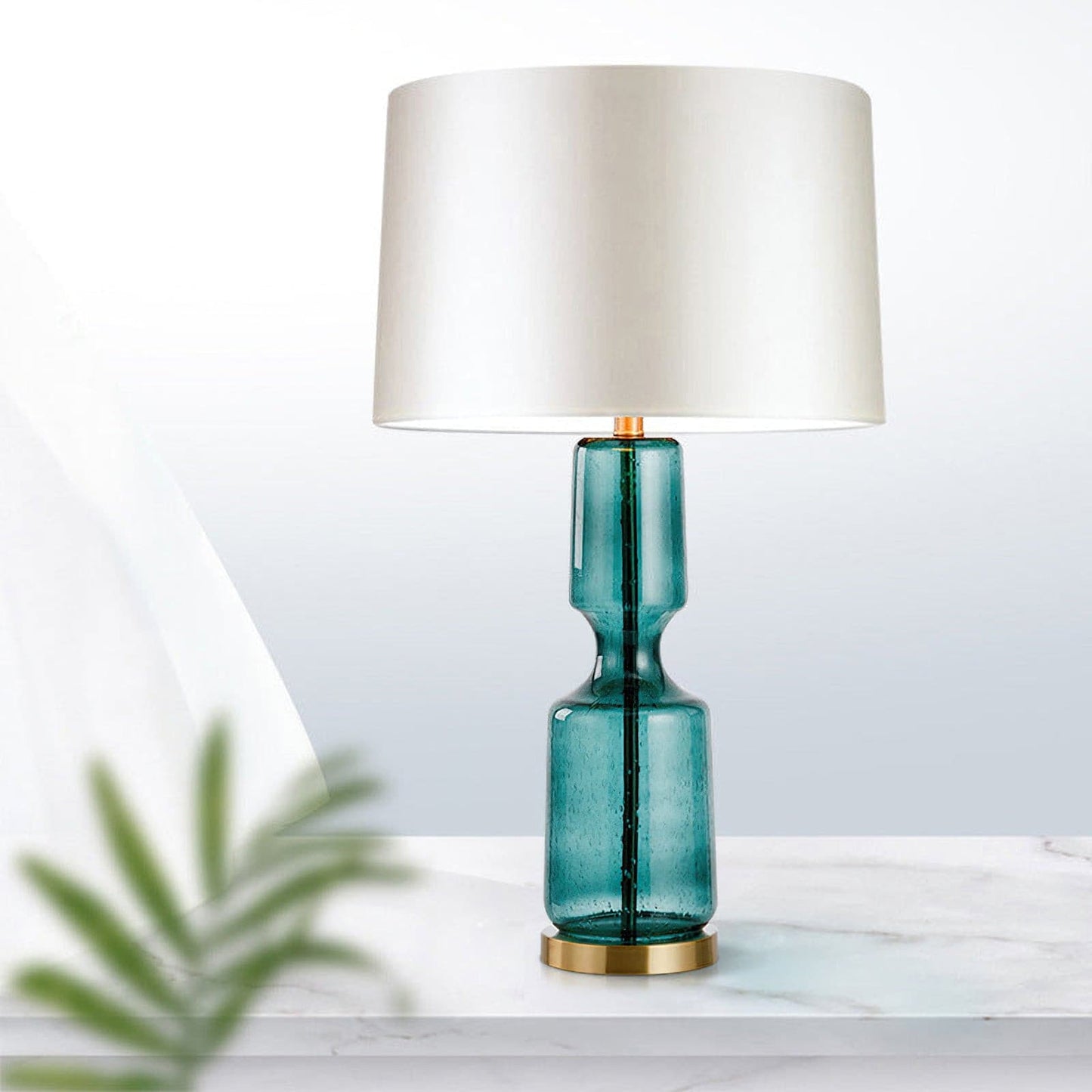 Aurelin Elegant Metal And Glass Table Lamp For Office