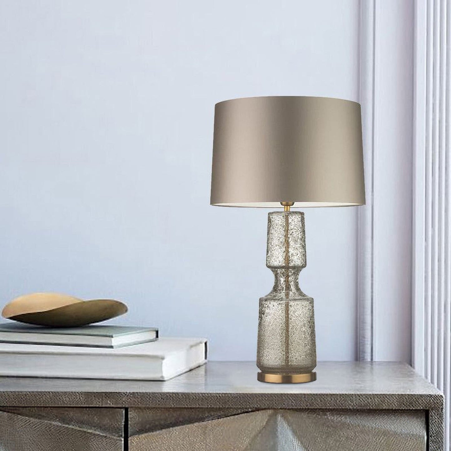 Aurelin Elegant Metal And Glass Table Lamp For Office